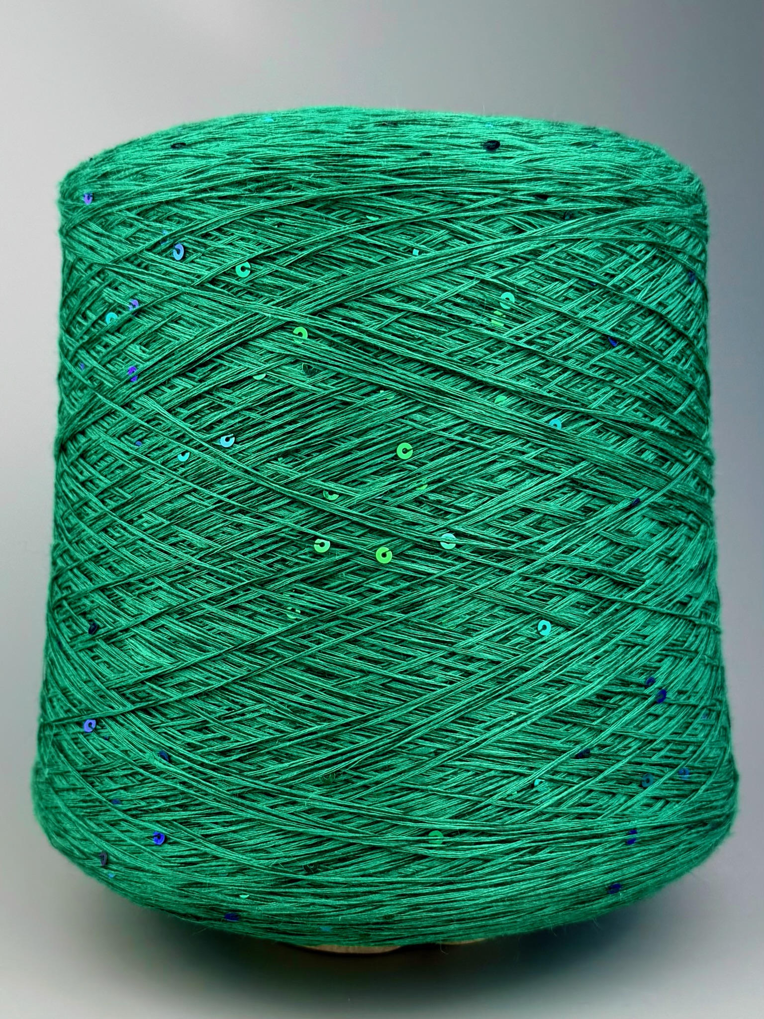 Art. Lino – Fil 100 % lin avec paillettes col. Vert émeraude 580 m / 100 g photo 2